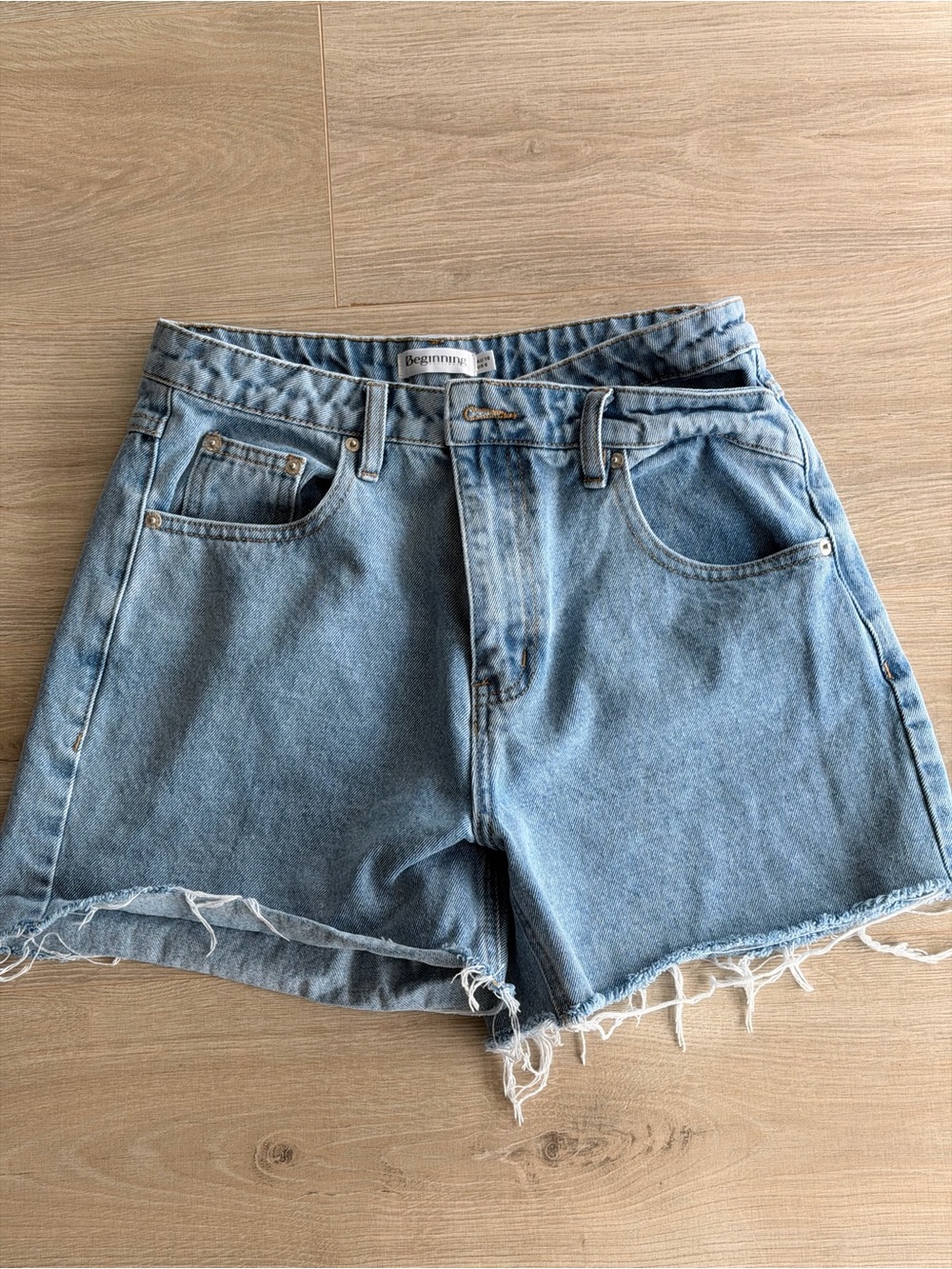 Beginning Boutique Light Blue Denim Cutoff Shorts